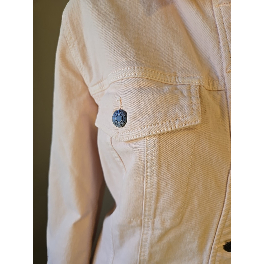 LOFT Women's Light Pink Seamed Denim Mini Dress Size 14 NWT - Picture 4 of 10